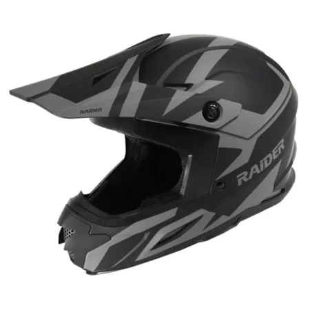 Raider Adult MX Z7 Helmet 2XL Black/Silver Powersport Helmets