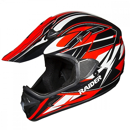 Raider RX1 Adult MX Helmet, Extra Large, Red/Black