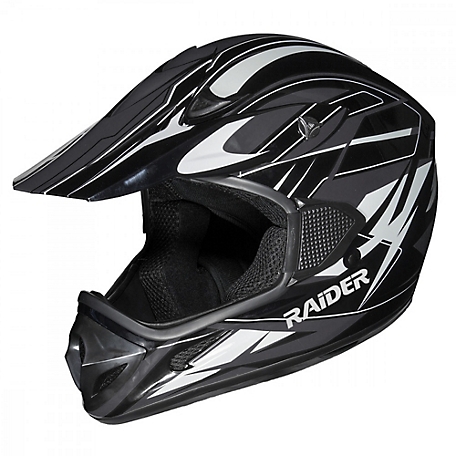 Raider RX1 Adult MX Helmet, Extra Large, Silver/Black