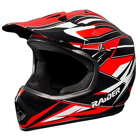 Raider Youth GX3 MX Off Road Helmet, Small, Red/Black