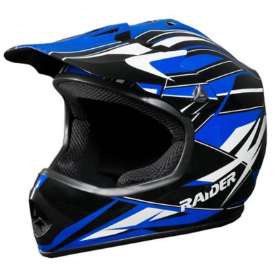 Raider Youth GX3 MX Off Road Helmet, Small, Blue/Black