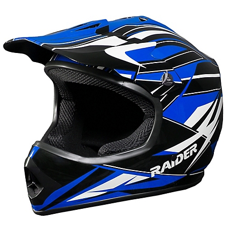 Raider Youth GX3 MX Off Road Helmet, Small, Blue/Black