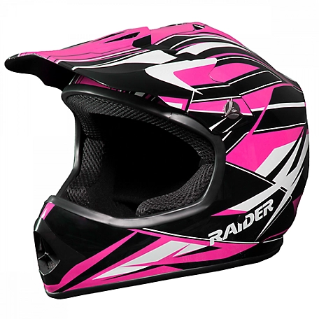 Raider Youth GX3 MX Off Road Helmet, Small, Pink/Black