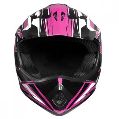 Image showing  GX3 MX Full-Face Youth Off Road Helmet, Small, Pink/Black