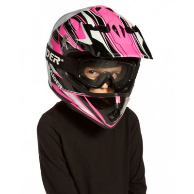 Image showing  GX3 MX Full-Face Youth Off Road Helmet, Small, Pink/Black