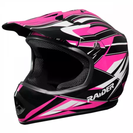 Raider GX3 MX Youth Off-Road Full Face Helmet Pink/Black Large Powersport Helmets