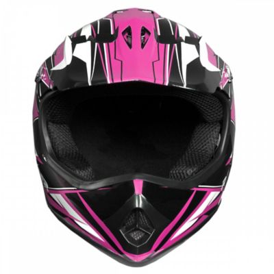 Image showing  GX3 MX Full-Face Youth Off Road Helmet, Large, Pink/Black