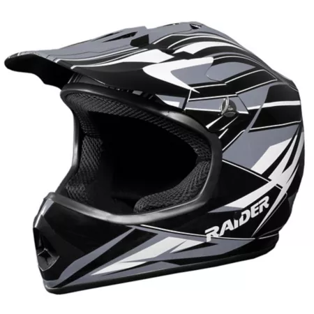 Raider GX3 MX Youth Off-Road Full Face Helmet Black/Silver Small Powersport Helmets