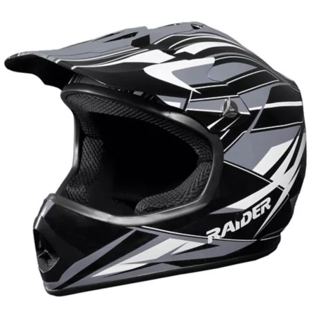 Raider GX3 MX Youth Off-Road Full Face Helmet Black/Silver Medium Powersport Helmets