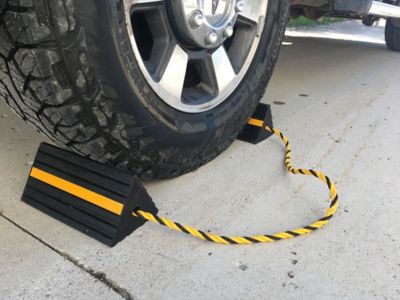 Image showing  10 in. x 5 in. x 4.33 in. Heavy-Duty Aircraft Style Rubber Wheel Chock-Pair