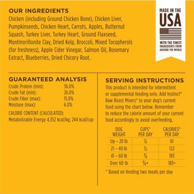 Image showing 6 th Instinct Raw Boost Mixers Chicken Freeze-Dried Raw Dog Food Topper, 14 oz.