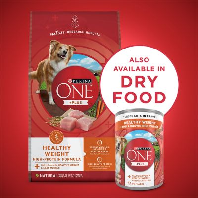 Image showing 8 th Purina ONE +Plus Tender Cuts in Gravy Healthy Weight Lamb and Brown Rice Entree Wet Dog Food, 13 oz.
