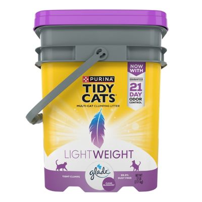 Tidy Cats Purina Light Weight, Low Dust, Clumping, LightWeight Glade Clean Blossoms Multi Cat Litter - 17 lb. Pail
