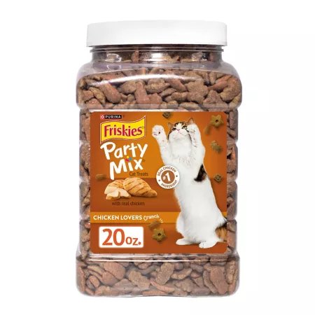 Friskies Purina Party Mix Crunchy Treats for Cats Made in USA Facilities 20 oz Box Cat Crunchy Treats