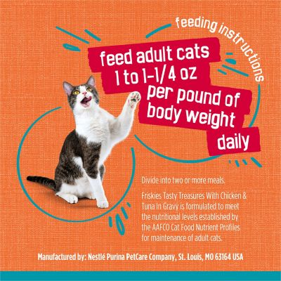 Image showing 6 th Purina Friskies Wet Cat Food Tasty Treasures With Chicken and Tuna in Gravy (Scallop Flavor), 5.5 oz.