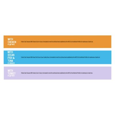 Image showing 6 th Purina Friskies Tasty Treasures Prime Adult Tuna, Chicken and Turkey in Gravy Wet Cat Food Variety Pack, 5.5 oz., 12 Cans