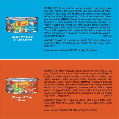 Image showing 6 th Purina Friskies Seafood and Chicken Pate Favorites Wet Cat Food Pate Variety Pack, 5.5 oz., 40 pk.
