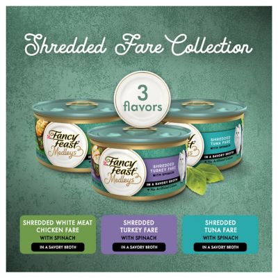 Image showing  All Life Stages Medleys Shredded Fare Collection Wet Cat Food Variety Pack, 3 oz., 12 pk.