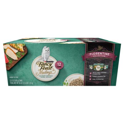 Fancy Feast Medleys Florentine Garden Veggies and Greens Wet Cat Food, 3 oz. Can, Pack of 12. 050845