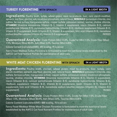 Image showing 5 th Purina Fancy Feast Medleys Florentine Garden Veggies and Greens Wet Cat Food, 3 oz. Can, Pack of 12. 050845