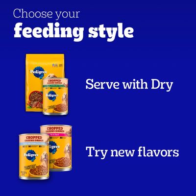 Image showing 7 th Pedigree Adult Chopped Ground Dinner with Chicken Wet Dog Food, 13.2 oz.