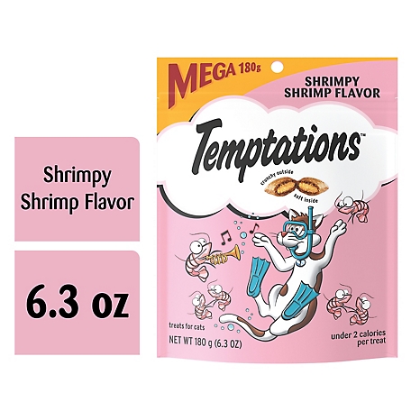 Temptations Shrimp Flavor Classic Crunchy Cat Treats, 6.3 oz. Pouch