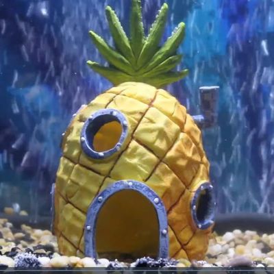 Image showing 5 th Penn-Plax Officially Licensed SpongeBob SquarePants Fish Aquarium Ornament, SpongeBob's Pineapple House