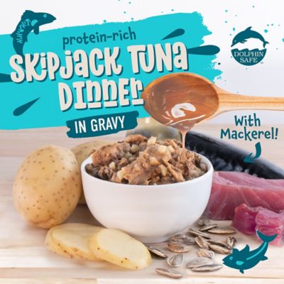Image showing  Monterey Medley Skipjack Tuna and Mackerel Dinner in Gravy, 3 oz.
