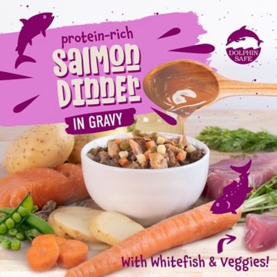 Image showing  Harbor Harvest Salmon and Whitefish Dinner with Vegetables in Gravy, 3 oz.