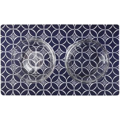 Image showing  Pet Placemat, Indigo/Navy/White