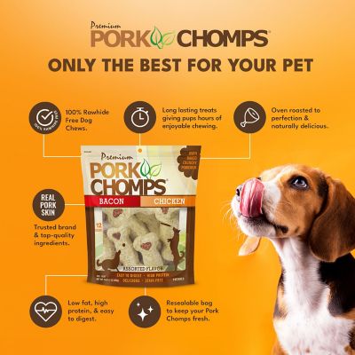 Image showing  4 in. Bacon and Chicken Crunchy Bones Dog Chews, Assorted, 12 ct.