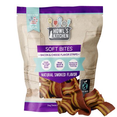 Howl's Kitchen Real Bacon and Cheese Flavor Strips Soft Dog Treats, 6 oz.