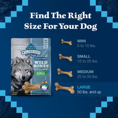 Image showing 5 th Blue Buffalo Wilderness Trail Treats Wild Bones, Dental Chews for Large Dogs, 10 oz.