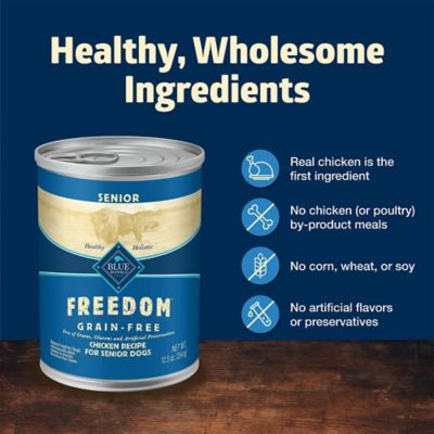 Image showing 5 th Blue Buffalo Freedom Grain-Free Senior Chicken Recipe Wet Dog Food, 12.5 oz.