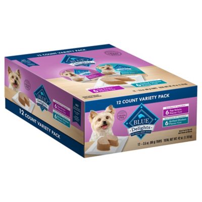 Blue Buffalo Life Protection Delights Natural Adult Wet Dog Food Pate Cups, Chicken & Sirloin 3.5 oz., 12 pk.