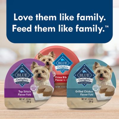 Image showing 7 th Blue Buffalo Delights Adult Top Sirloin and Grilled Chicken Pate Variety Pack Wet Dog Food, 3.5 oz., 12 pk.