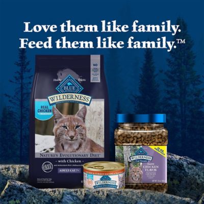 Image showing 8 th Blue Buffalo Wilderness Senior Mature Adult Grain-Free High-Protein Chicken Recipe Dry Cat Food