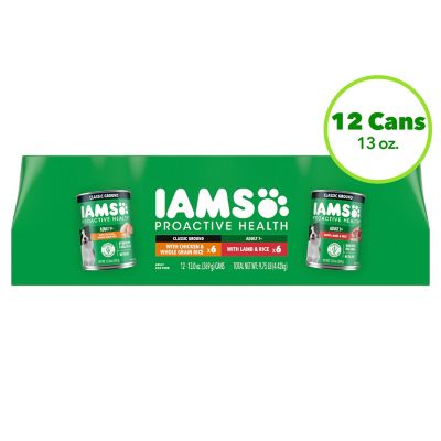 Image showing  Proactive Health Adult Chicken and Lamb Classic Ground Wet Dog Food Variety pk., 13 oz., 12 pk.