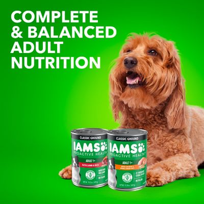 Image showing  Proactive Health Adult Chicken and Lamb Classic Ground Wet Dog Food Variety pk., 13 oz., 12 pk.