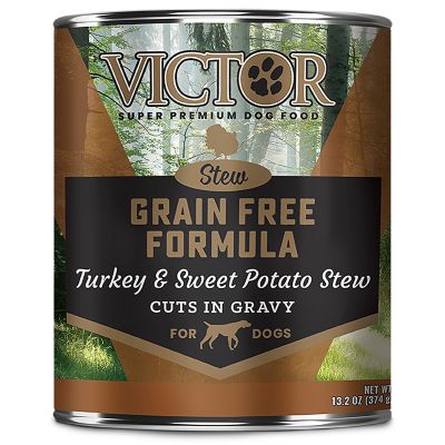 Victor Grain Free Turkey & Sweet Potato Cuts In Gravy Wet Dog Food, 13.2 oz. Can