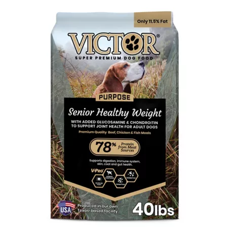 Victor Purpose Healthy Weight Senior Beef Recipe Dry Dog Food Joint Health 40 lb Bag Dry Dog Food