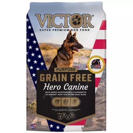 Victor Purpose Hero Canine Adult Grain-Free Beef and Sweet Potato Recipe Dry Dog Food Joint Health 30 lb Bag Dry Dog Food