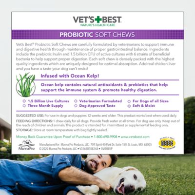 Image showing 6 th Vet's Best Probiotic Soft Chewable Digestive Supplement for Dogs, 30 ct.