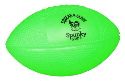 Spunky Pup Squeak & Glow Football Dog Toy