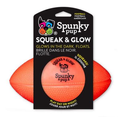 Image showing  Squeak & Glow Football Dog Toy