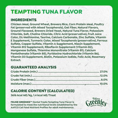 Image showing 8 th Greenies Tempting Tuna Flavor Natural Dental Care Adult Cat Treats, 21 oz.