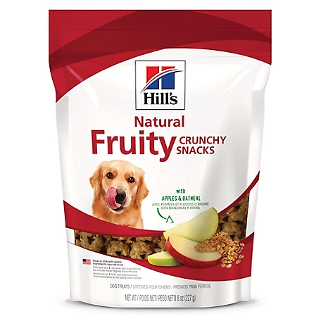 Hill's Science Diet Natural Fruity Crunchy Snacks with Apples and Oatmeal Dog Treats, 8 oz. bag
