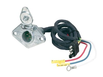 Hopkins Towing Solutions 4-Wire Flat to 6-Pole Round Connector, Metal, CA Prop 65 Compliant