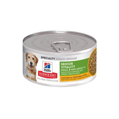 Hill's Science Diet Adult 7+ Small and Mini Senior Vitality Chicken and Vegetable Stew Wet Dog Food, 5.5 oz.