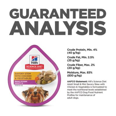 Image showing 6 th Hill's Science Diet Adult Small and Mini Savory Stew with Chicken Wet Dog Food, 3.5 oz.